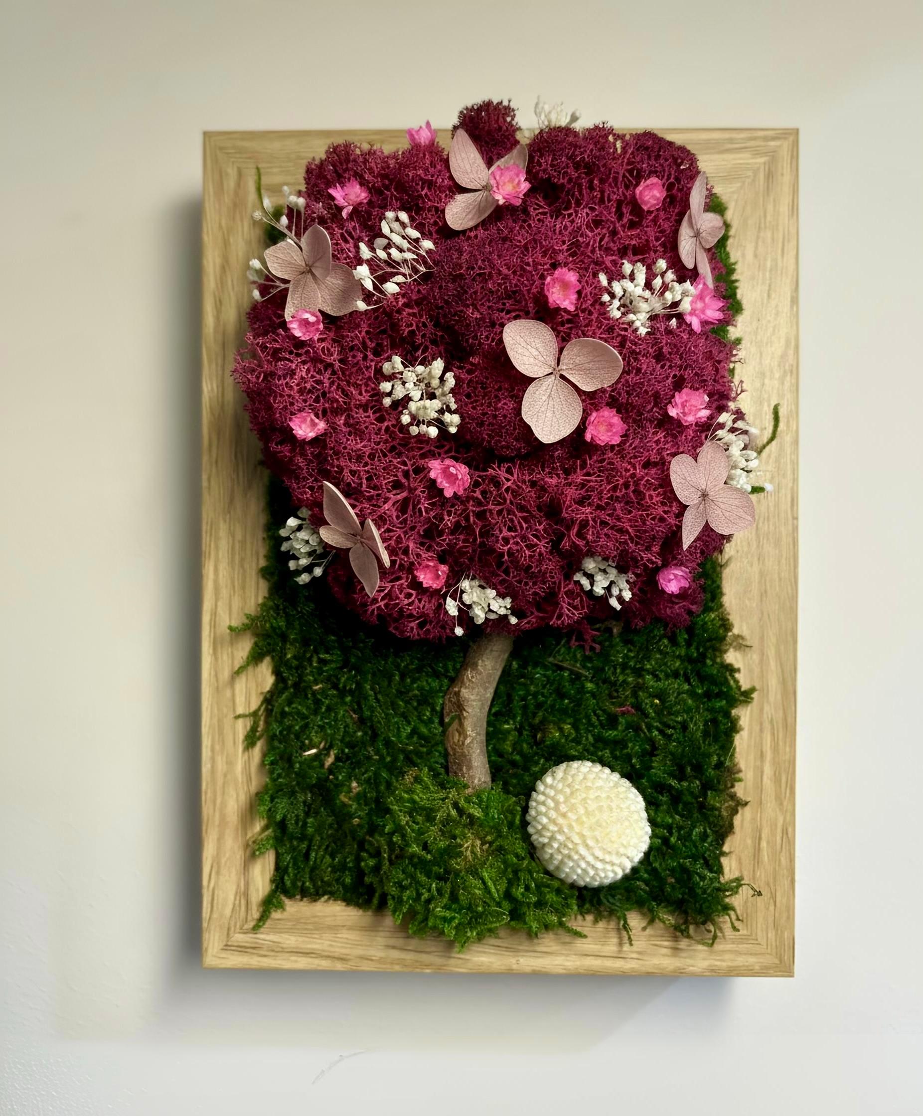 Alberello colorato bordeaux e rosa