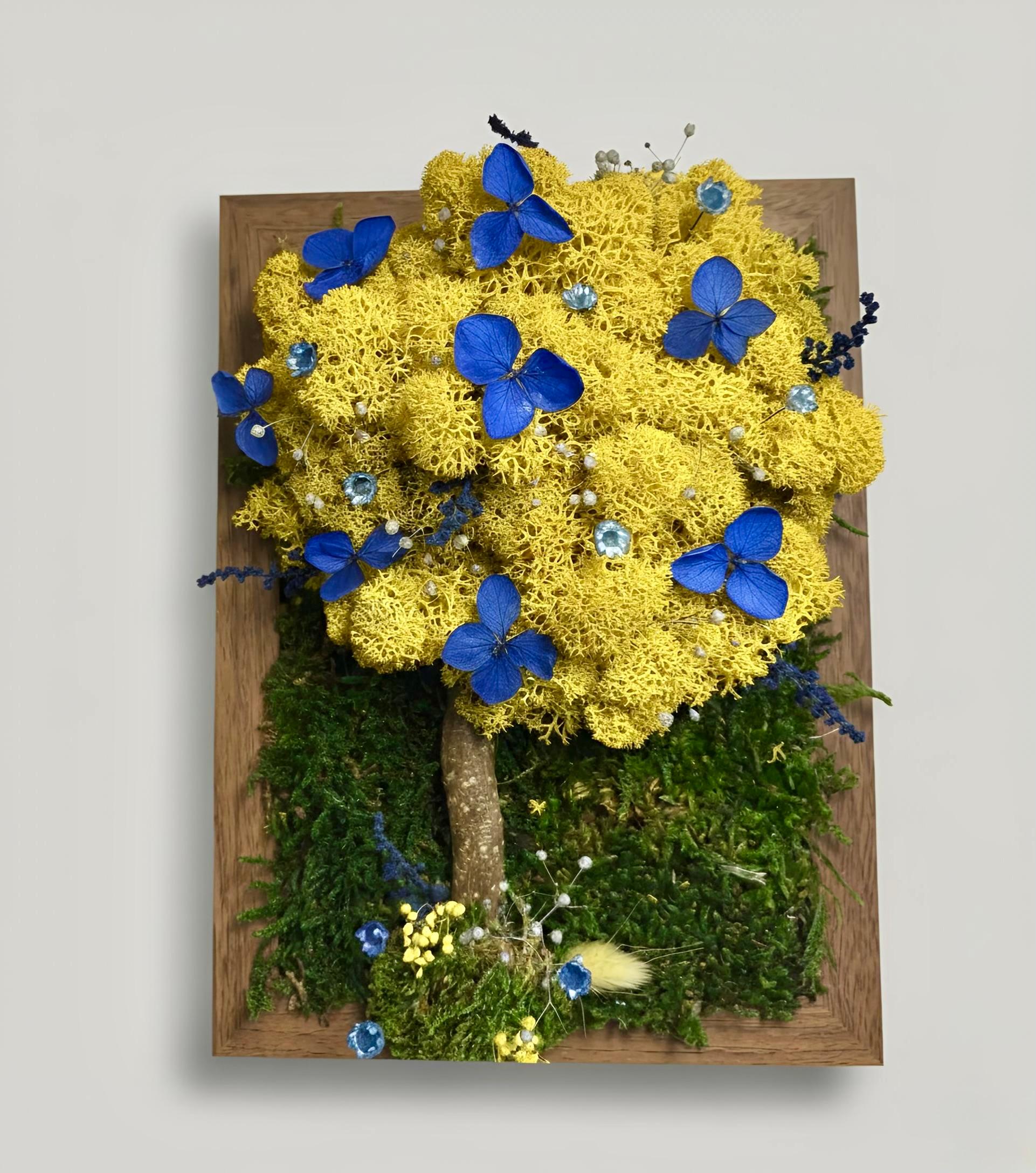 Alberello colorato giallo e blu